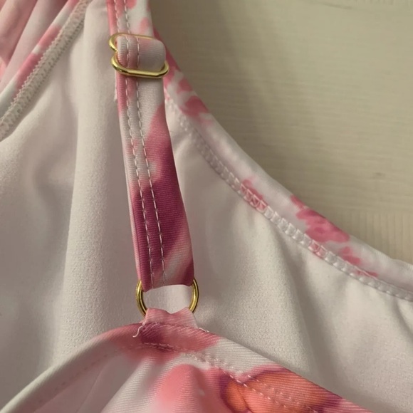 NWT Womens Plus Size, Breaking Waves, 2 Piece Swimsuit, 3X, Pink, High Waisted - Picture 7 of 11